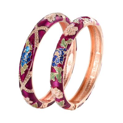 Enameled Flower Bracelets
