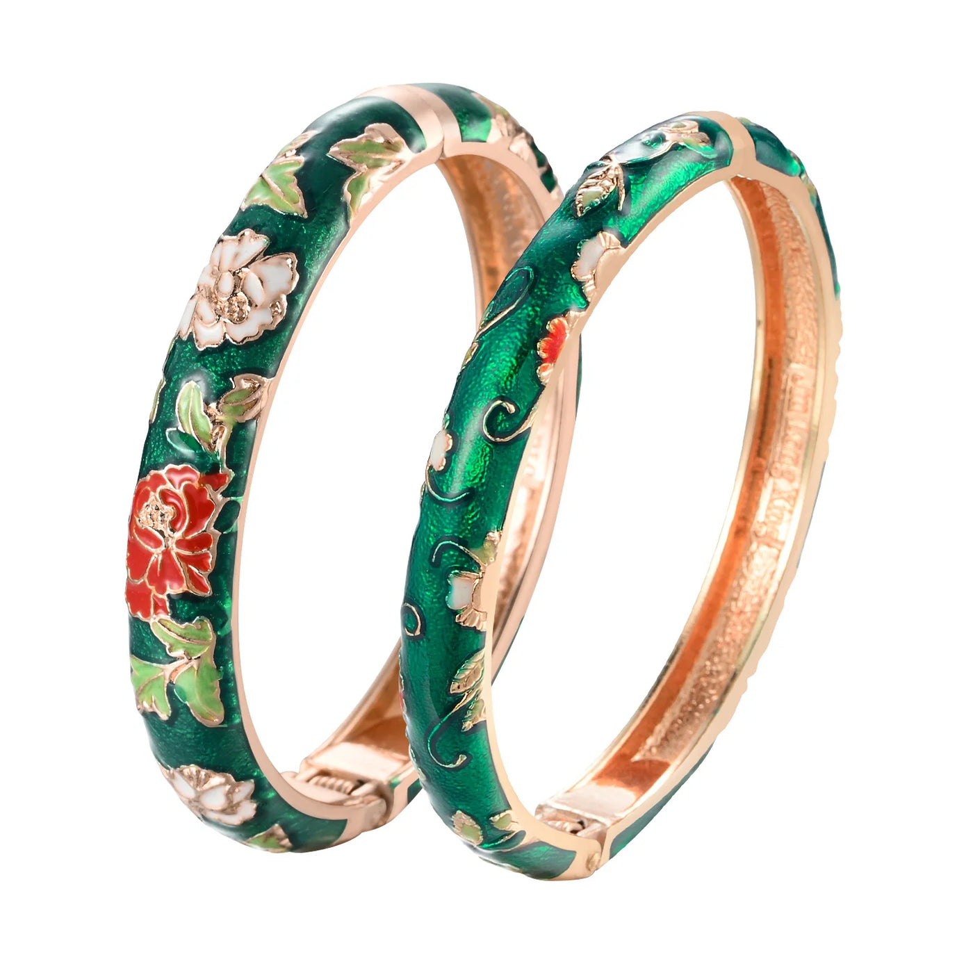 Enameled Flower Bracelets