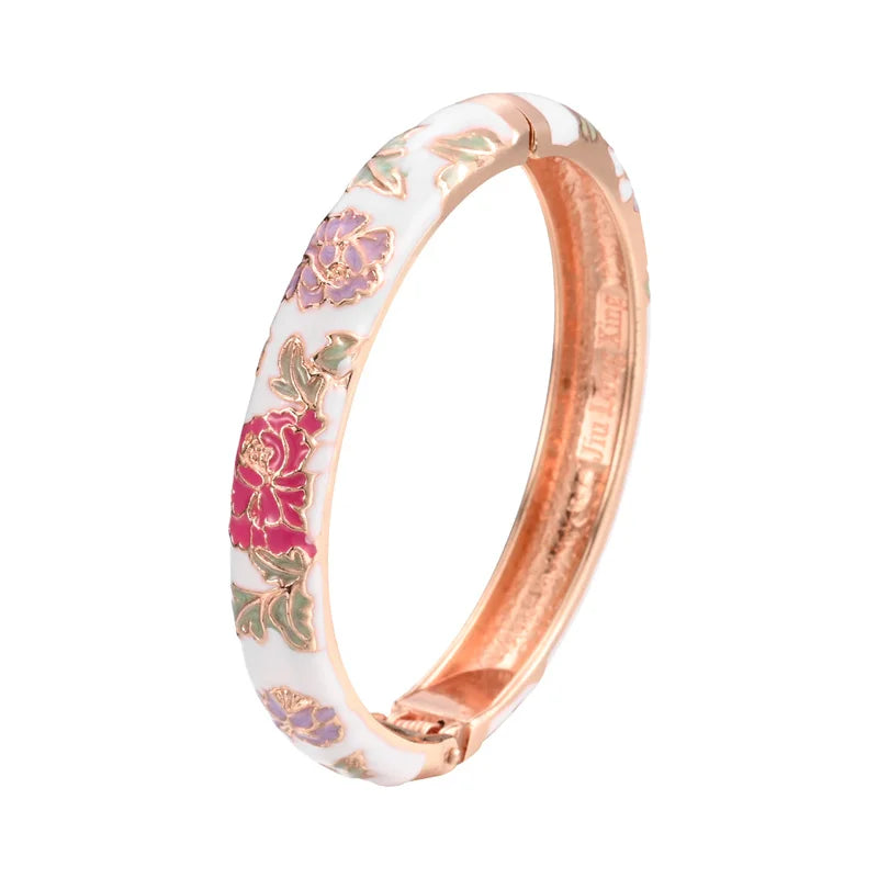 Enameled Flower Bracelets