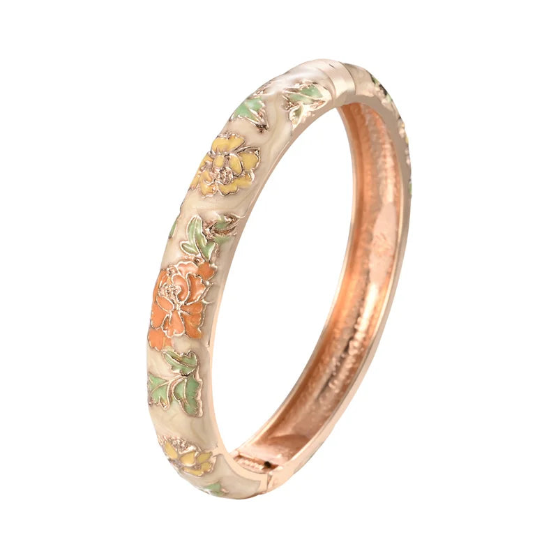 Enameled Flower Bracelets