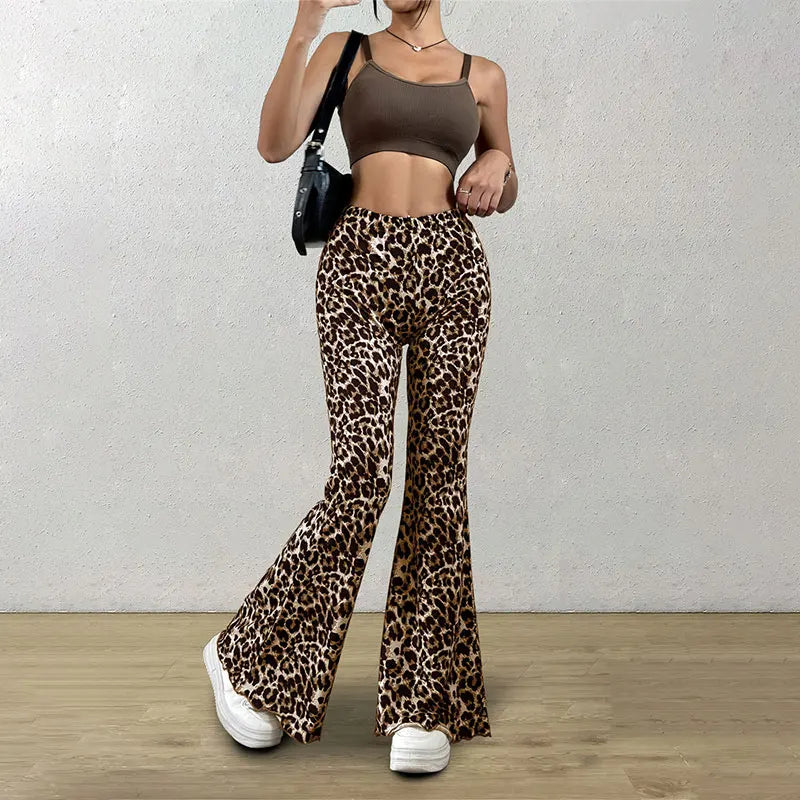 Leopard Flare Pants