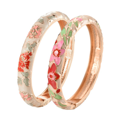 Enameled Flower Bracelets