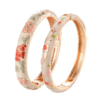 Enameled Flower Bracelets