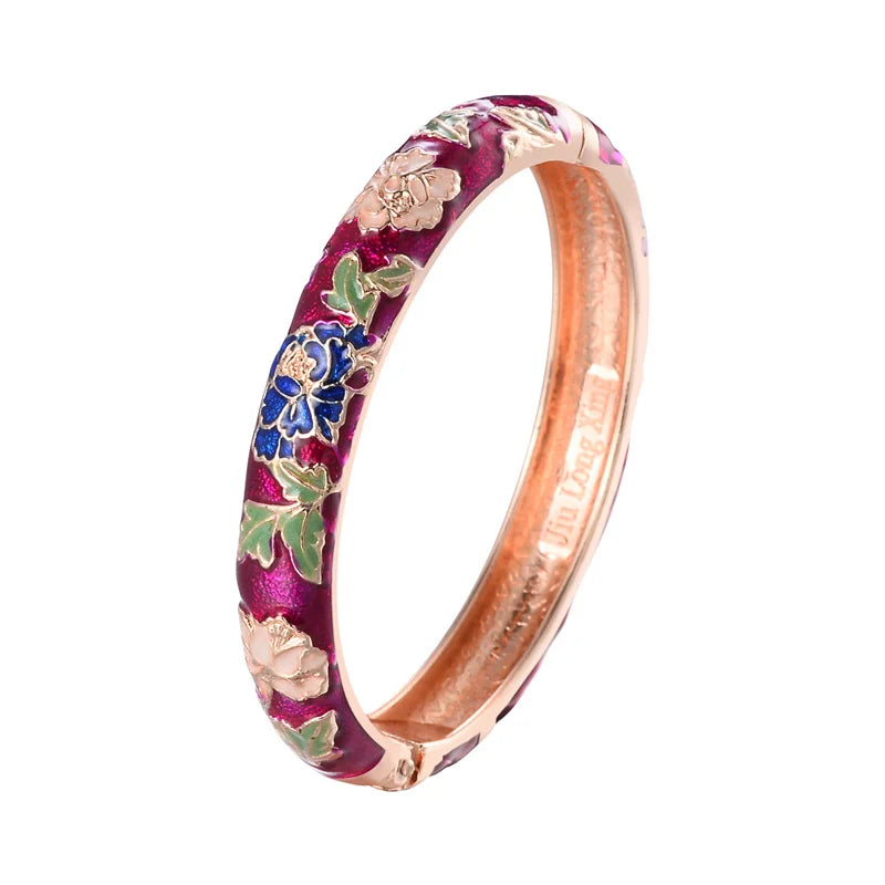 Enameled Flower Bracelets