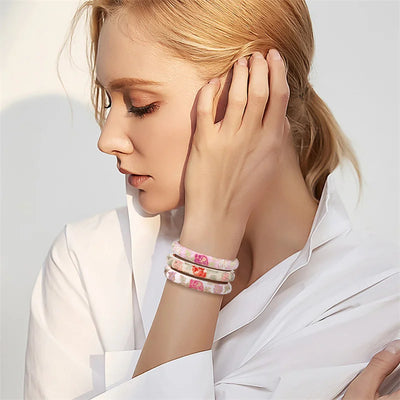 Enameled Flower Bracelets