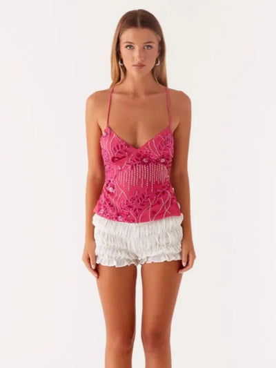 Sequined Off-Shoulder Top
