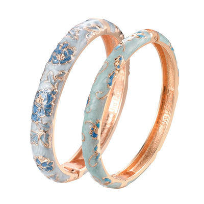 Enameled Flower Bracelets